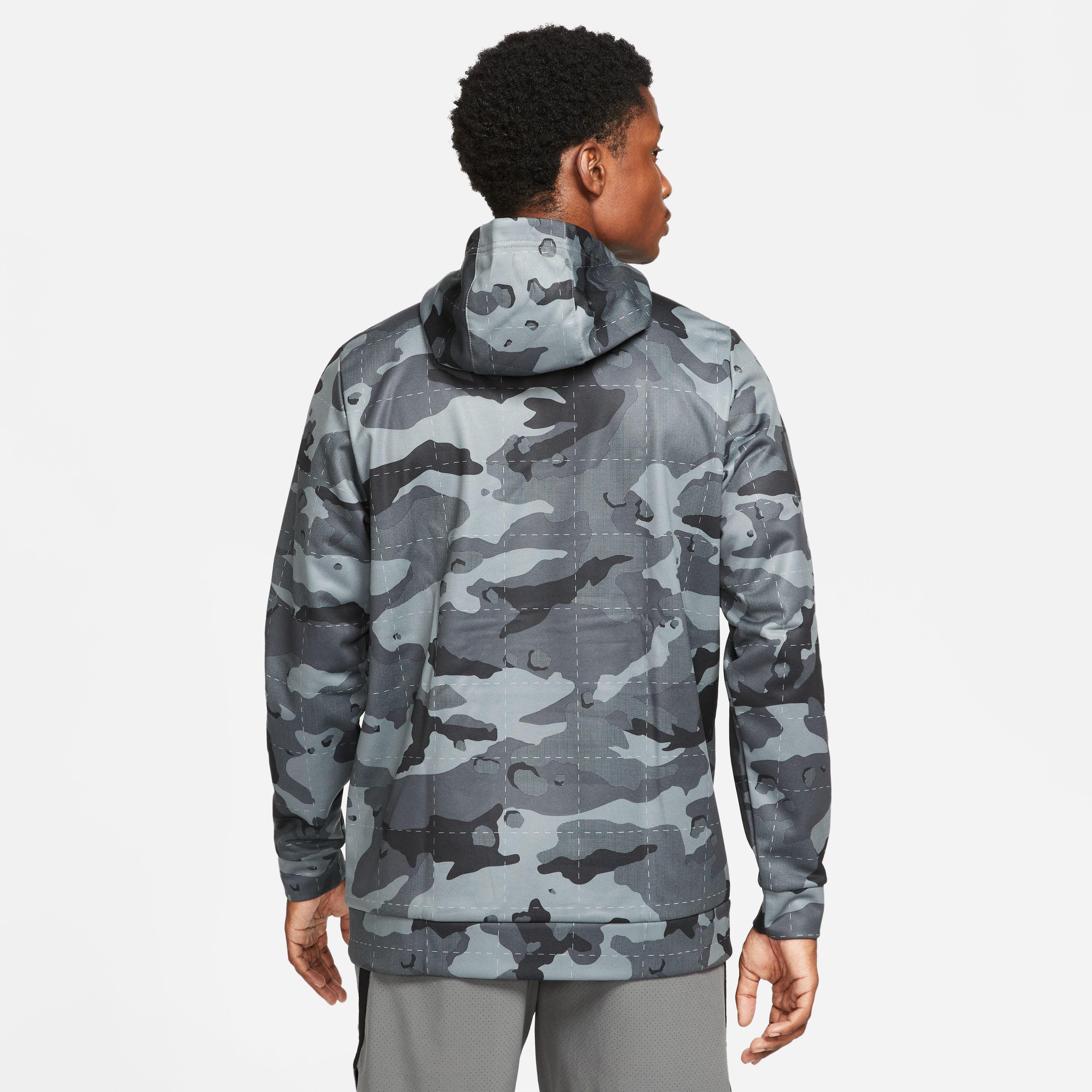 nike camo hoodie grey